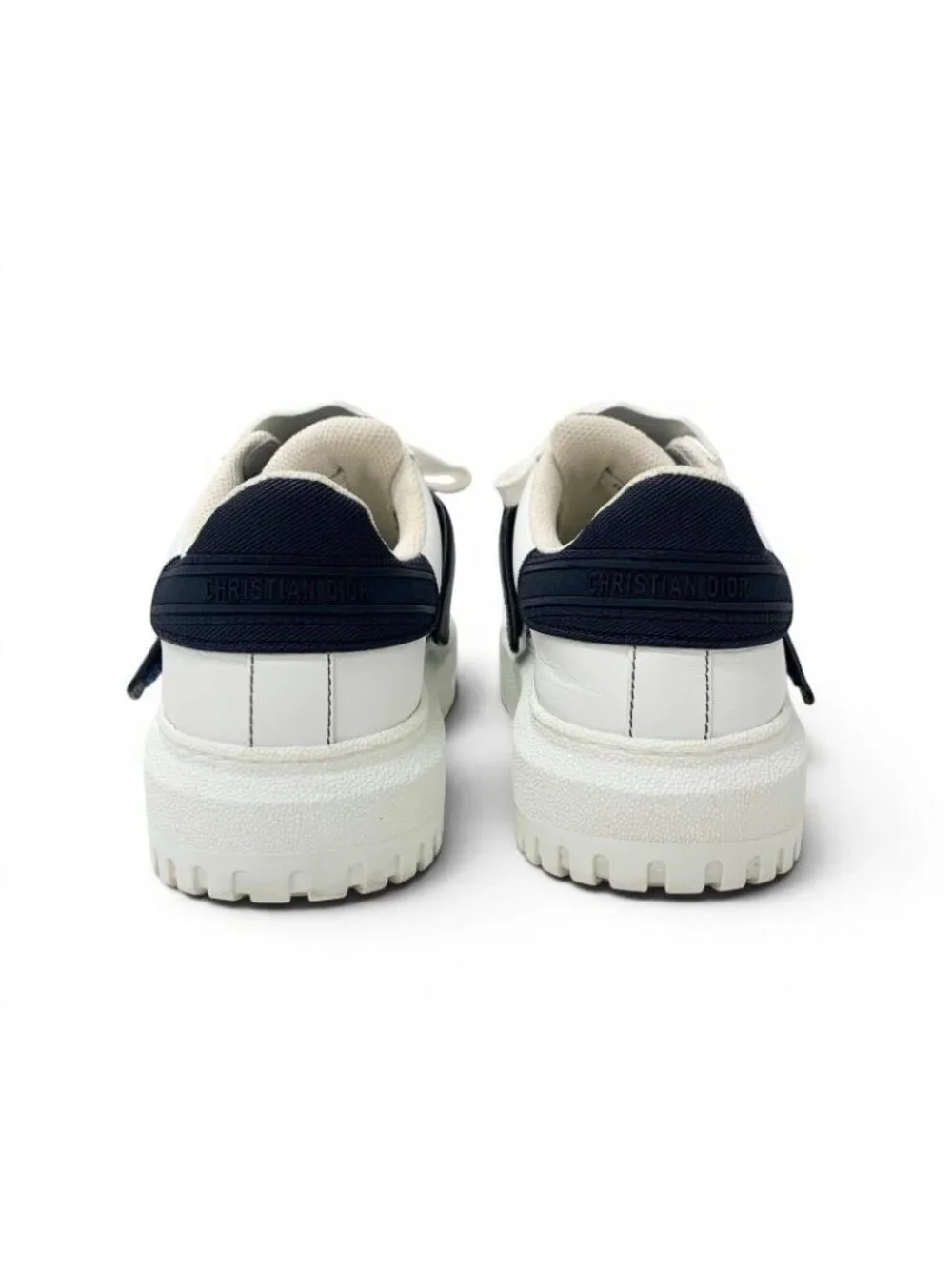 Dior Id Sneakers Leather Rubber White Black Logo Velcro - Picture 5 of 10